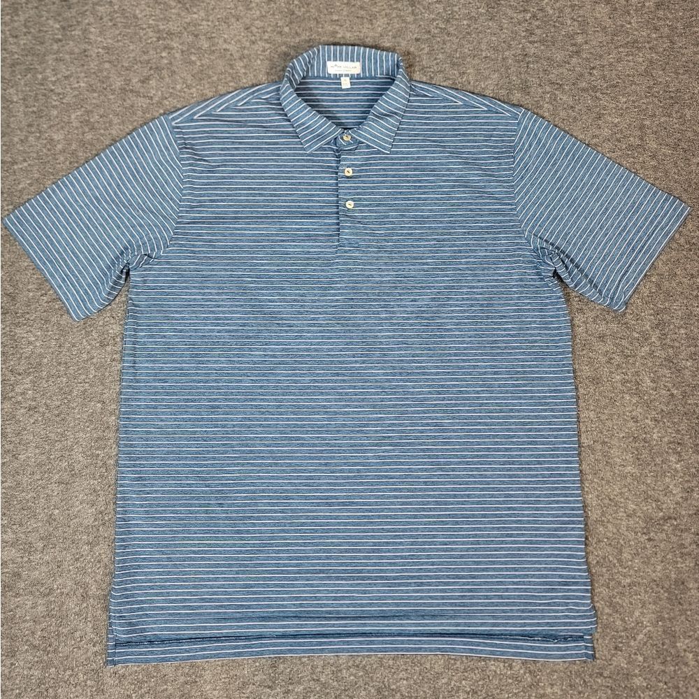 Peter Millar Summer Comfort Mens Golf Polo Shirt Size XL Blue Pink Striped